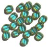 20 10x9mm Transparent Turquoise Oval Window Beads with Speckles